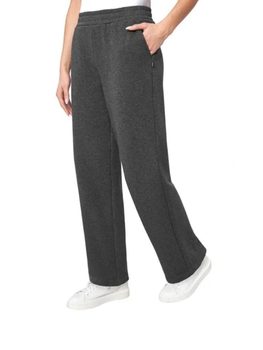 NWOT Mondetta Women's M Dark Gray Fleece Sweatpants Straight Leg  C0507